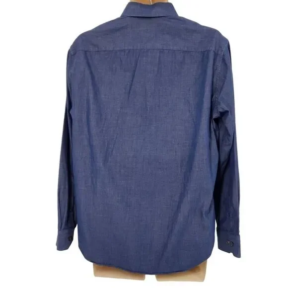 Apt. 9 Slim Fit Dress Shirt Men's Size Large Blue Long Sleeves - Picture 3 of 8